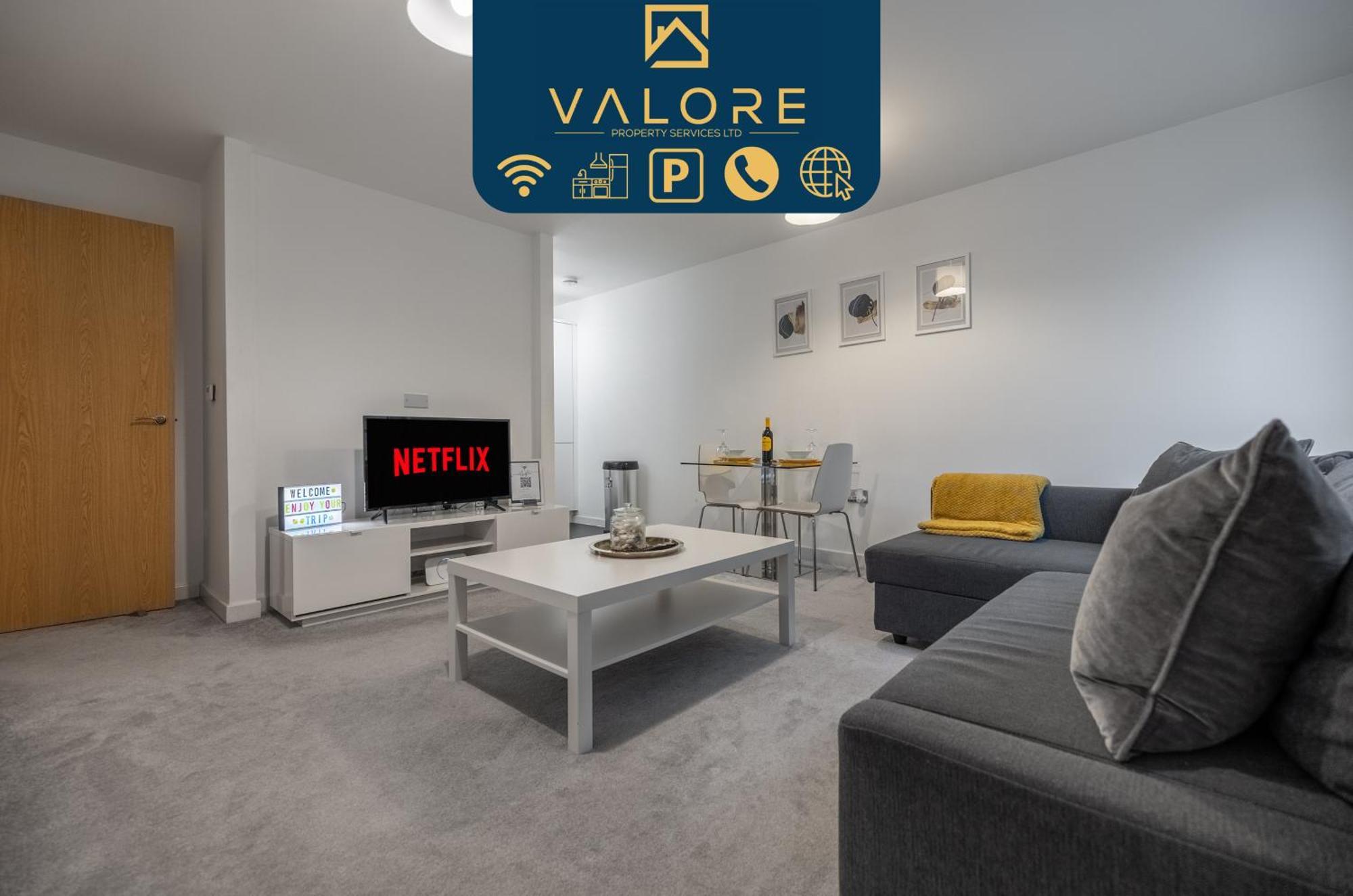 Modern 1 Bed In Central Mk, Free Parking, Smart Tv, Manhattan House By Valore Property Services Мілтон-Кінз Екстер'єр фото